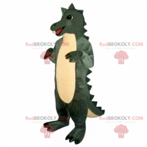 Smilende dino maskot med en smuk kam - Redbrokoly.com