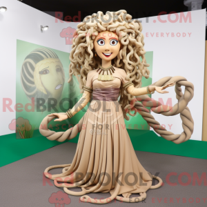 Tan Medusa mascottekostuum...