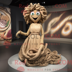 Tan Medusa maskotdraktfigur...