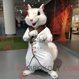 Hvid egern maskot kostume...