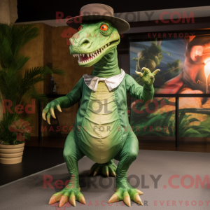 Grøn Spinosaurus maskot...