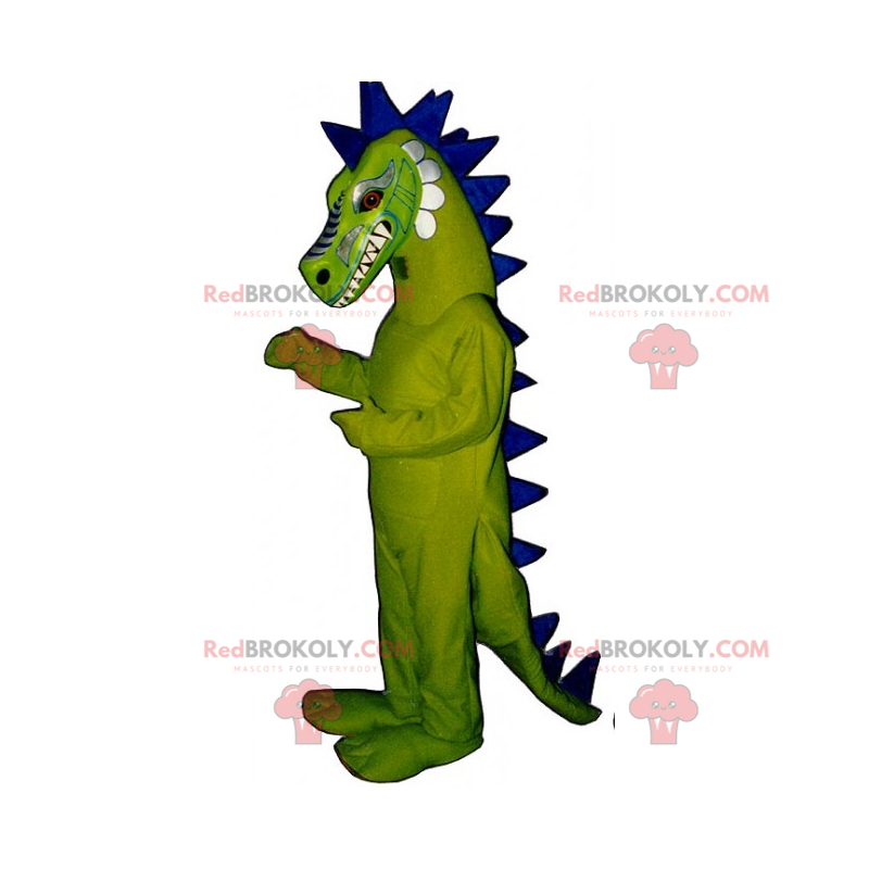 Dinosaurier-Maskottchen mit langem Wappen - Redbrokoly.com