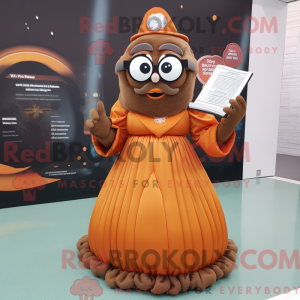 Brown Orange mascot costume...