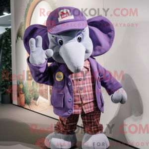 Lila Elefant Maskottchen...