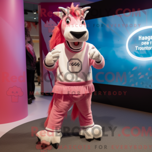 Pink Quagga mascot costume...