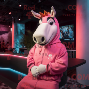 Roze Quagga mascottekostuum...