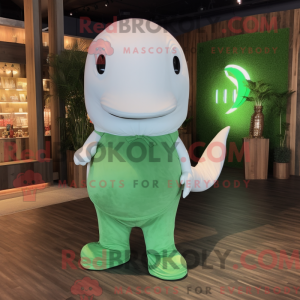 Grøn Beluga Whale maskot...