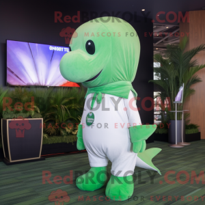 Green Beluga Whale mascot...