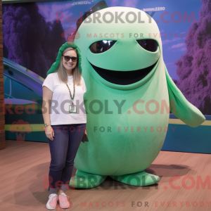 Green Beluga Whale mascot...