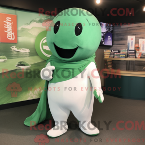Green Beluga Whale mascot...