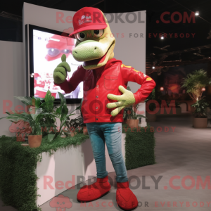 Rød krokodille maskot...