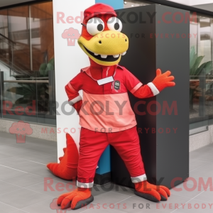 Rød krokodille maskot...
