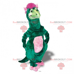 Dinosaur maskot s růžovými vlasy - Redbrokoly.com