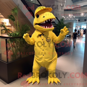Yellow Tyrannosaurus mascot...