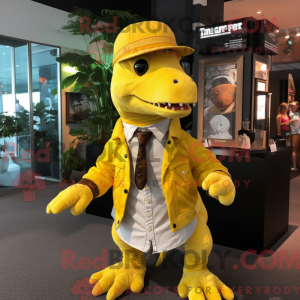 Gul Tyrannosaurus maskot...