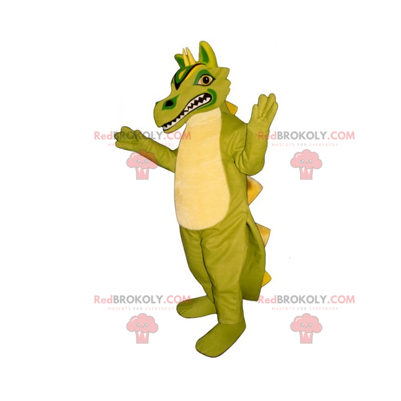 Mascote de dinossauro dente grande - Redbrokoly.com