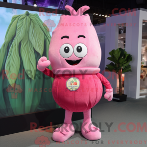 Pink Turnip mascottekostuum...