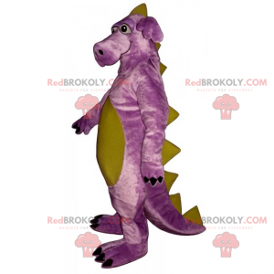 Fialový maskot dinosaura s velkými nohami - Redbrokoly.com