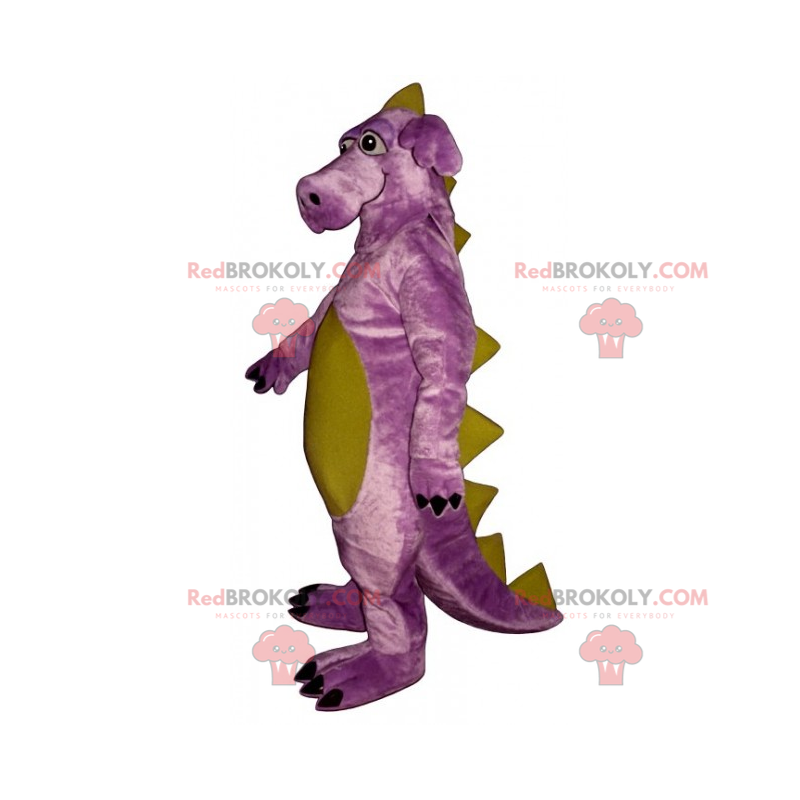 Fioletowa maskotka dinozaura z dużymi nogami - Redbrokoly.com