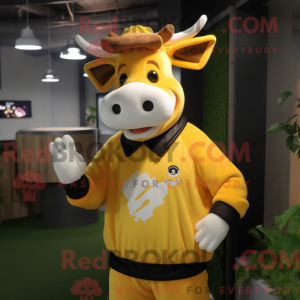 Gul Jersey Cow maskot...