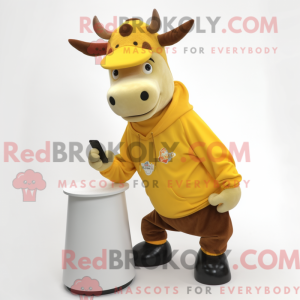 Gul Jersey Cow maskot...