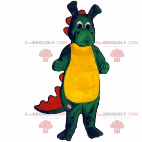 Green and yellow dinosaur mascot with long ears - Redbrokoly.com