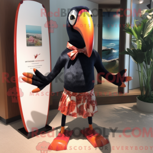 Rød Toucan maskot kostume...