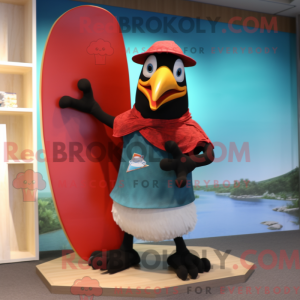 Rød Toucan maskot kostume...