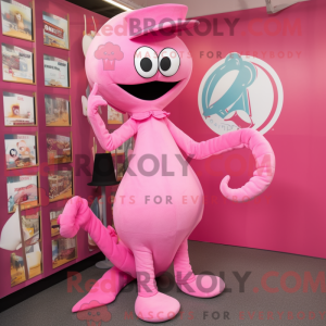 Pink Hydra mascot costume...