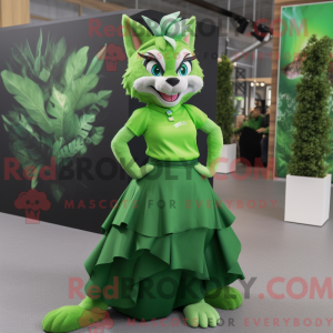 Grøn Lynx maskot kostume...