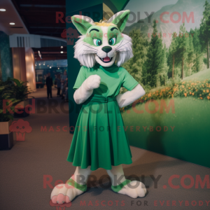 Grøn Lynx maskot kostume...