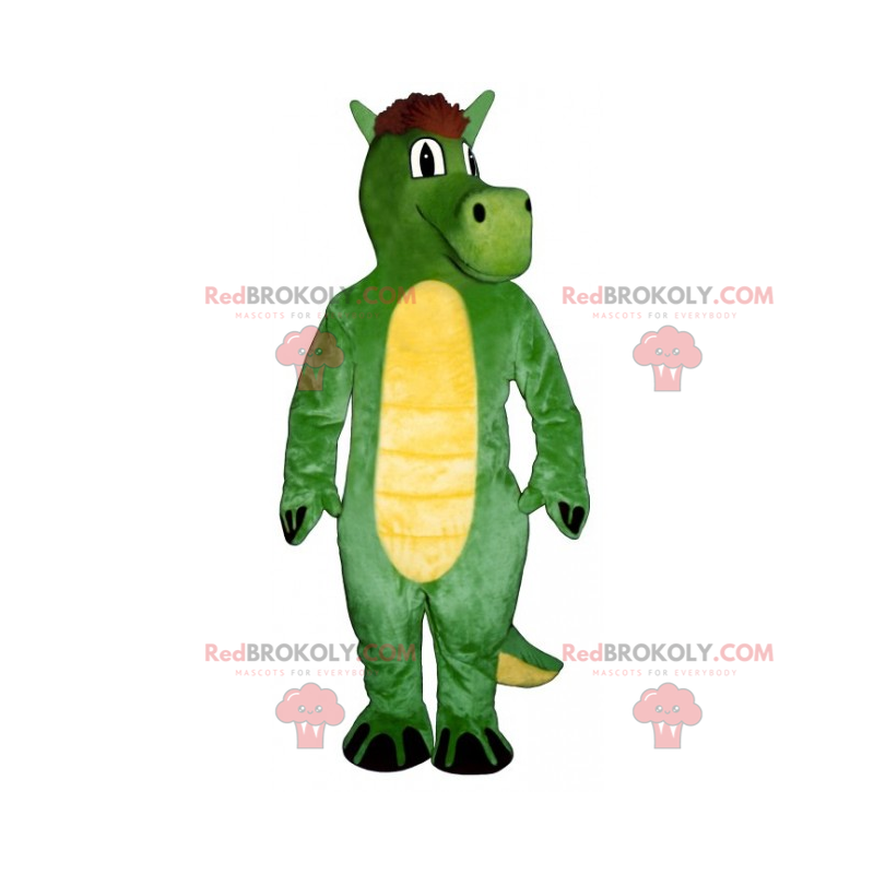 Dinosaurier Maskottchen mit Wappen - Redbrokoly.com