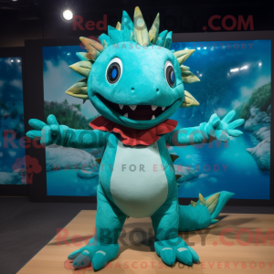 Turquoise Axolotls mascot...