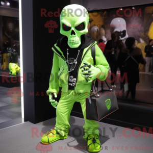 Lime Green Skull mascot...