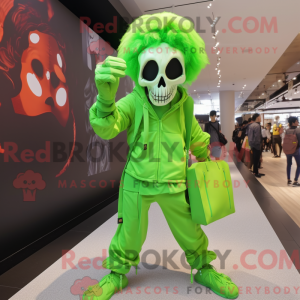 Lime Green Skull maskot...