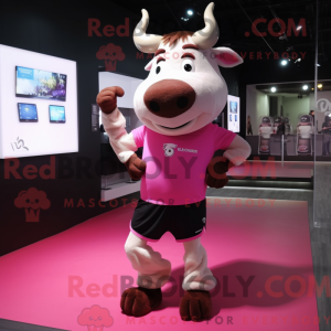 Roze Zebu-mascottekostuum...