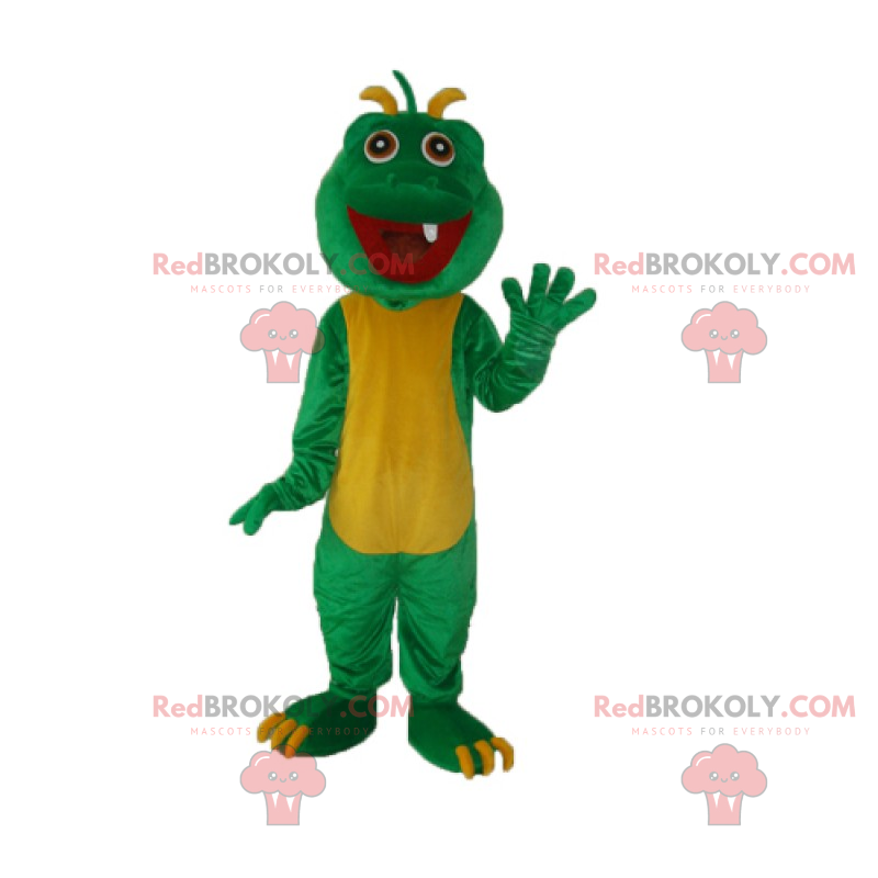 Mascotte di dinosauro con un dente - Redbrokoly.com