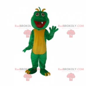 Dinosaur mascot with a tooth - Redbrokoly.com
