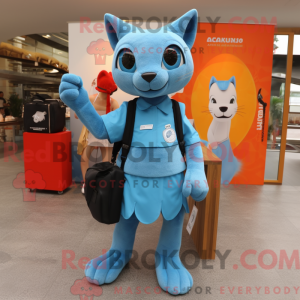 Himmelblå Jaguarundi maskot...