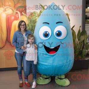 Cyan Squash maskot kostume...