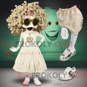 Creme Medusa maskot kostume...