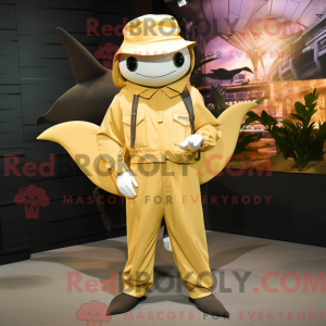 Gold Manta Ray maskot...