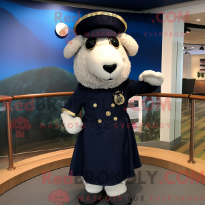 Navy Suffolk Sheep maskot...