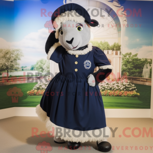 Navy Suffolk Sheep maskot...