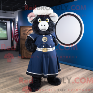 Navy Suffolk Sheep maskot...