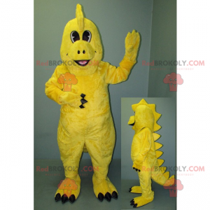 Mascote de dinossauro amarelo sorridente - Redbrokoly.com
