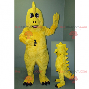 Mascotte de dinosaure jaune souriant - Redbrokoly.com