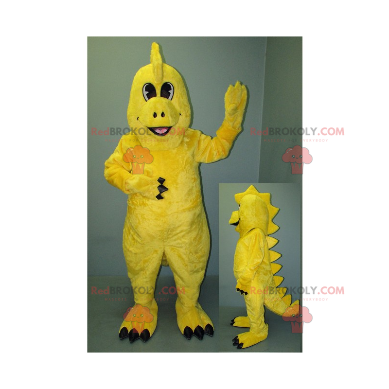 Lachende gele dinosaurus mascotte - Redbrokoly.com