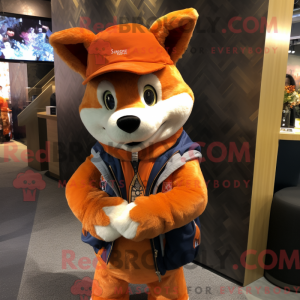 Orange Fox Maskottchen...