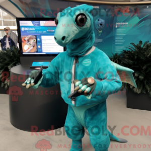 Blågrøn Parasaurolophus...